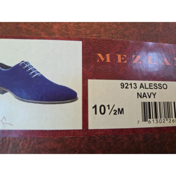 Mezlan Men\'s ALESSO Velvet 9214 Formal Lace Up Dark Blue 10.5 M Spain main image 9